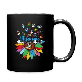 Hispanische Landesflagge Nationales hispanisches Erbe - Tasse einfarbig - Schwarz - Rechts
