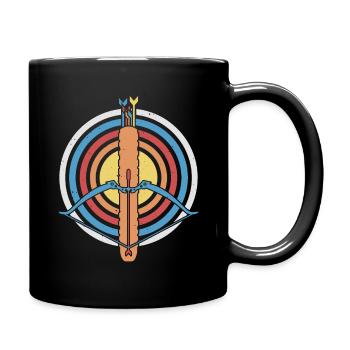 Outdoor Hunting Vintage Arrow And Bow Target Shoot - Full Colour Mug - black - Right