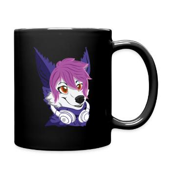 Stolzer pelziger pelziger Schwanz Ohr pelzige Person DJ Cosplay - Tasse einfarbig - Schwarz - Rechts