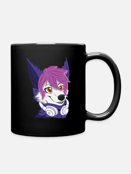Proud Furry Furry Tail Ear Furry Person DJ Cosplay - Full Colour Mug - black