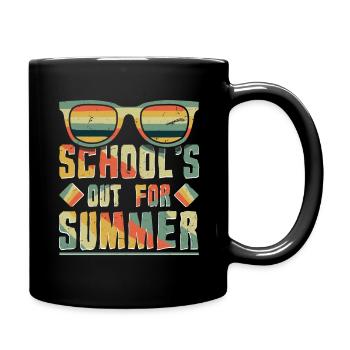 Bye School Out Happy Last Class Retro Vintage - Full Colour Mug - black - Right