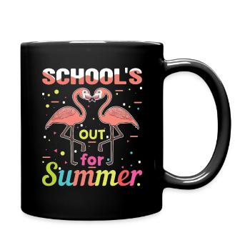 Summer Flamingo Bye Schools Out Happy Last Class - Full Colour Mug - black - Right