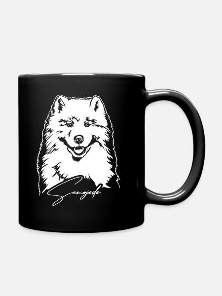 Samoyède Portrait Chien Chiens Wilsigns - Mug uni - noir