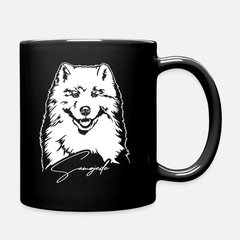 Samoyède Portrait Chien Chiens Wilsigns - Mug uni - noir