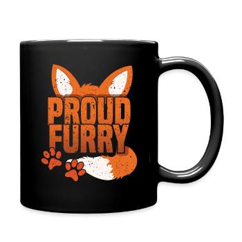 Stolzer pelziger Schwanz Ohr pelzige Person Fuchs Cosplay - Tasse einfarbig - Schwarz - Rechts