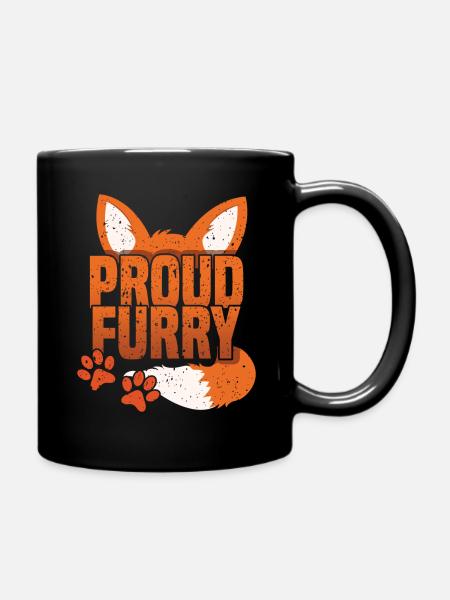 Proud Furry Tail Ear Furry Person Fox Cosplay - Mug uni - noir