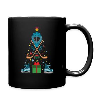 Dezember 2021 Winter Hockeyspieler Weihnachten - Tasse einfarbig - Schwarz - Rechts