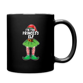 Girls Princess Elf Santa Winter Holiday Christmas - Full Colour Mug - black - Right