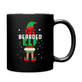 Bärtiger Elf Weihnachtsmann Winterurlaub Weihnachten - Tasse einfarbig - Schwarz - Rechts