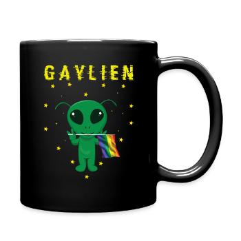Gay Alien Rainbow Flag Gay Pride LGBT Pride Month - Full Colour Mug - black - Right