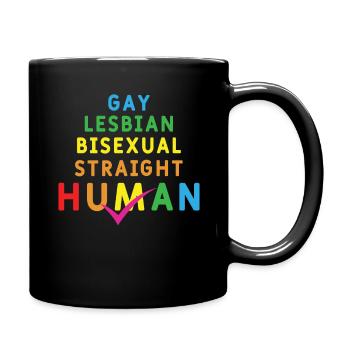Human Everyone Rainbow Gay Pride LGBT Pride Month - Full Colour Mug - black - Right