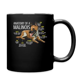 Pet Dog Owner Shepherd Anatomy Belgian Malinois - Full Colour Mug - black - Right