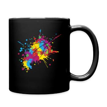 Peinture colorée Athlète Jeu de balle Sport Basketball - Mug uni - noir - Droite