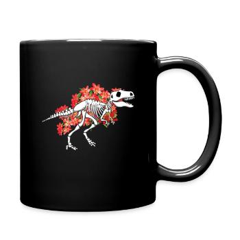 Dinosaurier Blumenmuertos Tag der Toten Halloween - Tasse einfarbig - Schwarz - Rechts