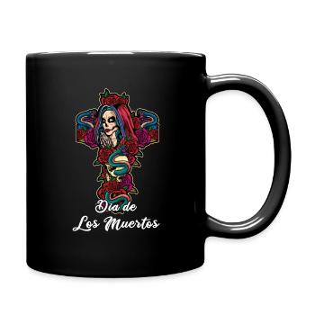 La Calavera Muertos floraux mexicains Jour des morts - Mug uni - noir - Droite