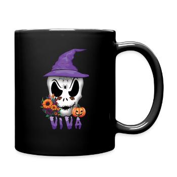 Dia de los Muertos Tag der Toten Halloween-Dekor - Tasse einfarbig - Schwarz - Rechts