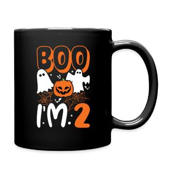 Kids Age 2 Birth Lazy Creepy Halloween - Full Colour Mug - black - Right