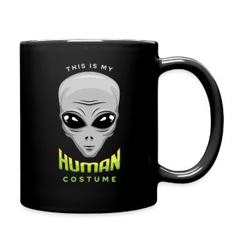Alien Human Costume Drôle Paresseux Effrayant Halloween - Mug uni - noir - Droite