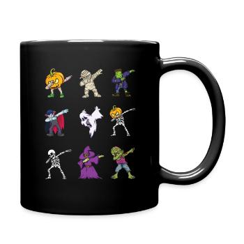 Dabbing Halloween-Charaktere Faules Gruseliges Halloween - Tasse einfarbig - Schwarz - Rechts