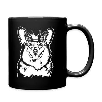 Corgi Crown King Queen Dog Dogs Wilsigns - Mug uni - noir - Droite