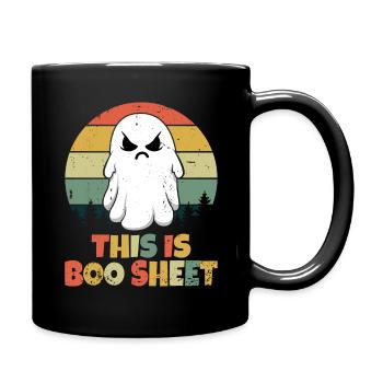 Boo Retro Kostüm Ghost Halloween - Tasse einfarbig - Schwarz - Rechts