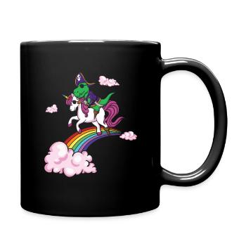 Dinosaur Pirate Cool Unicorn Lazy Creepy Halloween - Full Colour Mug - black - Right