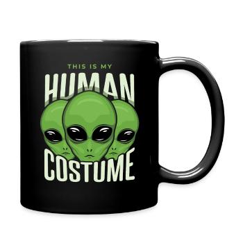 My Alien Human Costume Funny Lazy Creepy Halloween - Full Colour Mug - black - Right