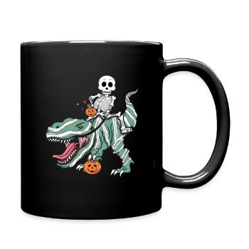Dinosaure squelette Drôle paresseux effrayant Halloween - Mug uni - noir - Droite
