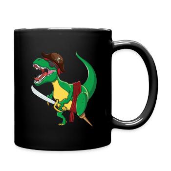 Dinosaurier Jolly Piraten-Dekor Faules Halloween - Tasse einfarbig - Schwarz - Rechts