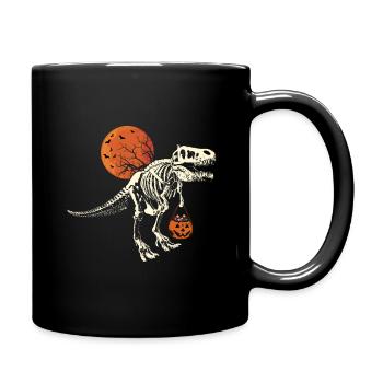 Dinosaure Squelette Citrouille Paresseux Creepy Halloween - Mug uni - noir - Droite
