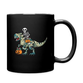 Squelette Dinosaure Citrouille Cool Creepy Halloween - Mug uni - noir - Droite