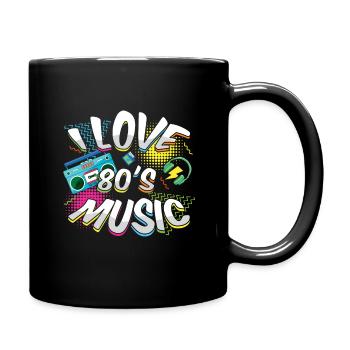 Musik 80er Jahre Karneval 80er Jahre Retro Party Jahr 1980 - Tasse einfarbig - Schwarz - Rechts
