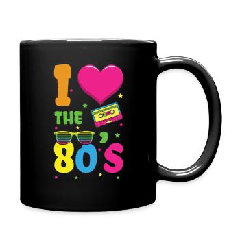 Liebe 80er Jahre Karneval 80er Jahre Retro Party 1980 - Tasse einfarbig - Schwarz - Rechts