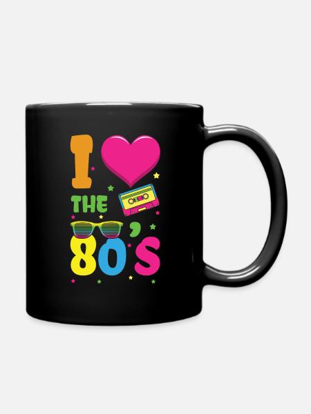 Liebe 80er Jahre Karneval 80er Jahre Retro Party 1980 - Tasse einfarbig - Schwarz
