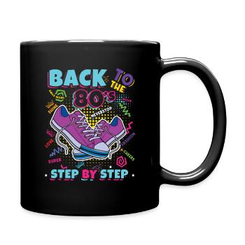 Zurück zu den 80er Jahren Karneval 80er Jahre Retro Party 1980 - Tasse einfarbig - Schwarz - Rechts
