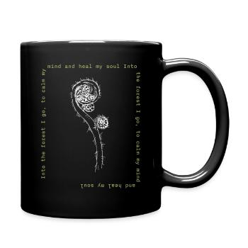 Farn gerahmt grün weiß - into the forest - Tasse einfarbig - Schwarz - Rechts