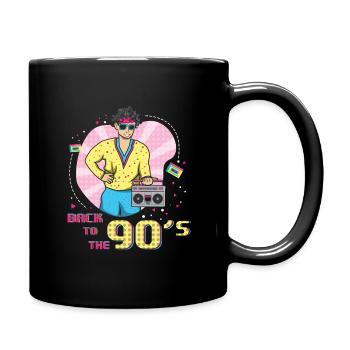 90er Jahre Musik Cool 90 Retro Party Jahr 1990 - Tasse einfarbig - Schwarz - Rechts