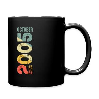 Retro October 2005 Year 2005 Retro Vintage 2005 - Tasse einfarbig - Schwarz - Rechts