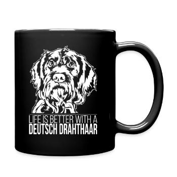 La vie allemande à poil dur est meilleure Chiens Wilsigns - Mug uni - noir - Droite