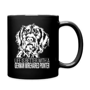 German Wirehaired Pointer life is better Wilsigns - Tasse einfarbig - Schwarz - Rechts