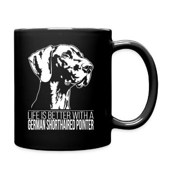 German Shorthaired Pointer life is better Wilsigns - Tasse einfarbig - Schwarz - Rechts