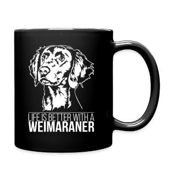 La vie de Weimaraner est meilleure Dog Dog Wilsigns - Mug uni - noir - Droite
