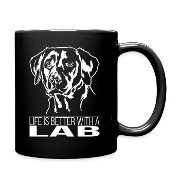 La vie en laboratoire est meilleure Labrador Labbi Chiens Wilsigns - Mug uni - noir - Droite