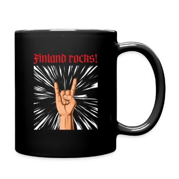 Finland Rocks! Heavy Metal Geburtstag Geschenk - Tasse einfarbig - Schwarz - Rechts