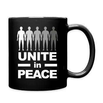 Vereint euch in Frieden - Tasse einfarbig - Schwarz - Rechts