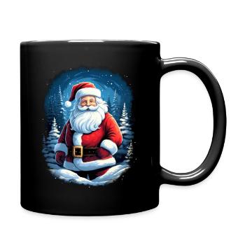 Weihnachtsmann - Tasse einfarbig - Schwarz - Rechts