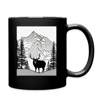 Simple Natur - Tasse einfarbig - Schwarz - Rechts
