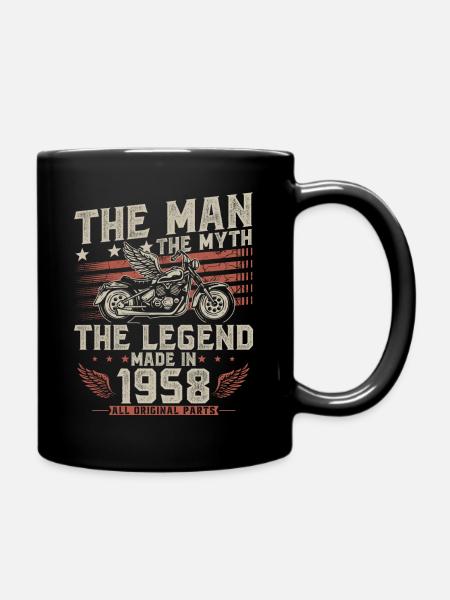 1958 Vintage homme mythe légende moto - Mug uni - noir