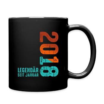 Limited Edition January 2018 Legendär Seit January - Tasse einfarbig - Schwarz - Rechts
