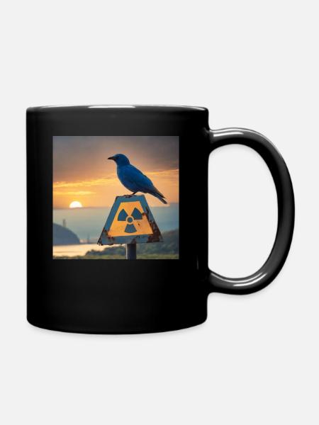 Signe de l’énergie nucléaire avec de beaux paysages - Mug uni - noir
